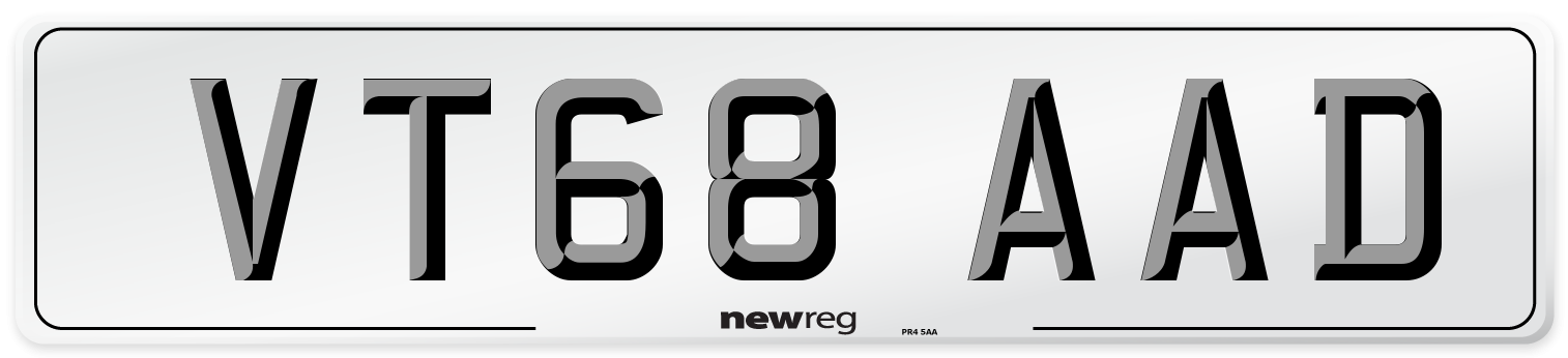 VT68 AAD Number Plate from New Reg